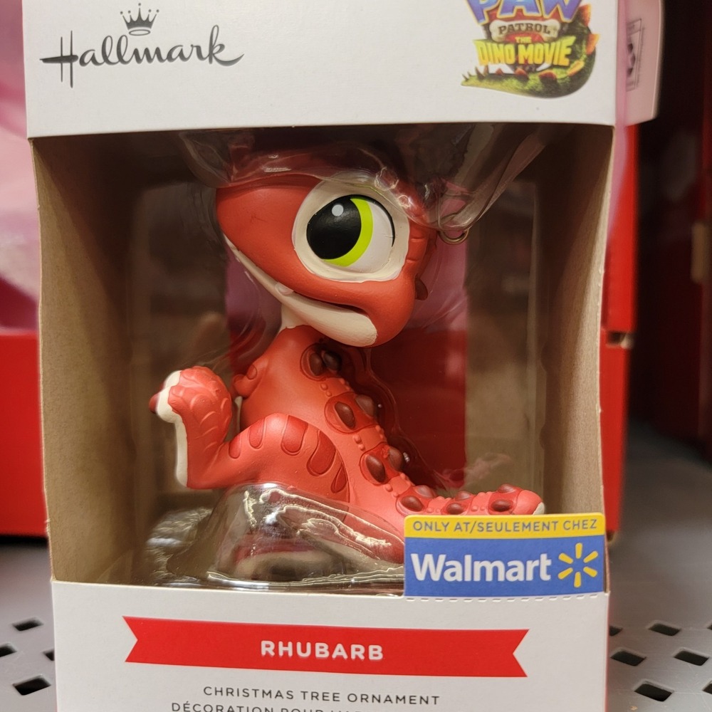 Hallmark Paw Patrol Dino Movie Rhubarb Baby T-Rex Red Box Ornament